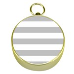 Horizontal Stripes - White and Silver Gray Gold Compass