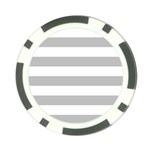 Horizontal Stripes - White and Silver Gray Poker Chip Card Guard