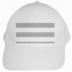 Horizontal Stripes - White and Silver Gray White Cap