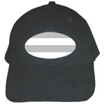 Horizontal Stripes - White and Silver Gray Black Cap