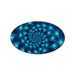 Glossy Light Blue Spiral Fractal Sticker (Oval)