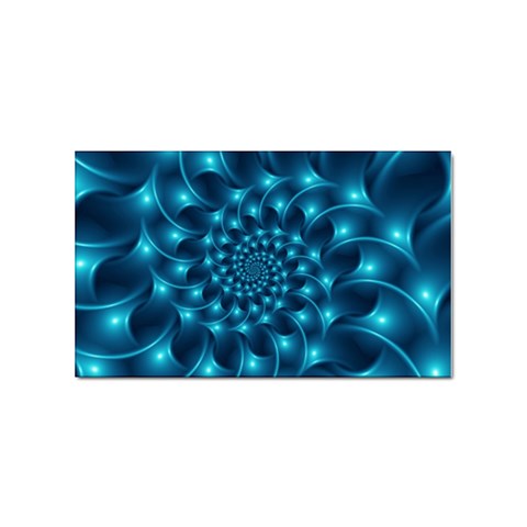 Glossy Light Blue Spiral Fractal Sticker (Rectangular) from ArtsNow.com Front