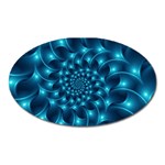 Glossy Light Blue Spiral Fractal Magnet (Oval)