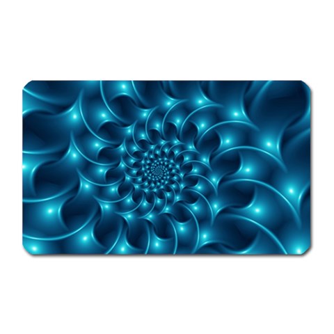 Glossy Light Blue Spiral Fractal Magnet (Rectangular) from ArtsNow.com Front