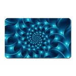 Glossy Light Blue Spiral Fractal Magnet (Rectangular)