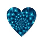 Glossy Light Blue Spiral Fractal Magnet (Heart)