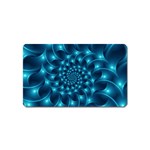 Glossy Light Blue Spiral Fractal Magnet (Name Card)