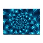 Glossy Light Blue Spiral Fractal Sticker A4 (10 pack)