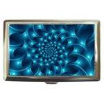 Glossy Light Blue Spiral Fractal Cigarette Money Case