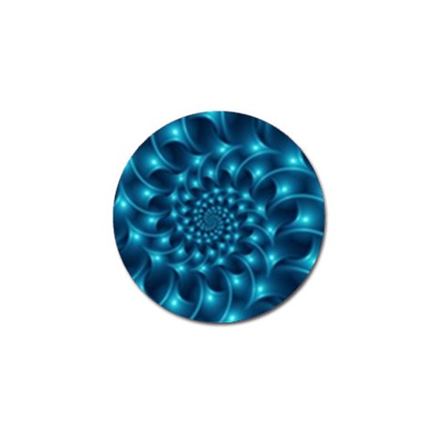 Glossy Light Blue Spiral Fractal Golf Ball Marker from ArtsNow.com Front