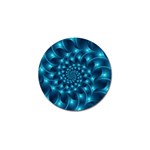 Glossy Light Blue Spiral Fractal Golf Ball Marker