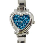 Glossy Light Blue Spiral Fractal Heart Italian Charm Watch