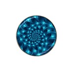 Glossy Light Blue Spiral Fractal Hat Clip Ball Marker