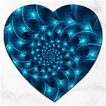 Glossy Light Blue Spiral Fractal Jigsaw Puzzle (Heart)