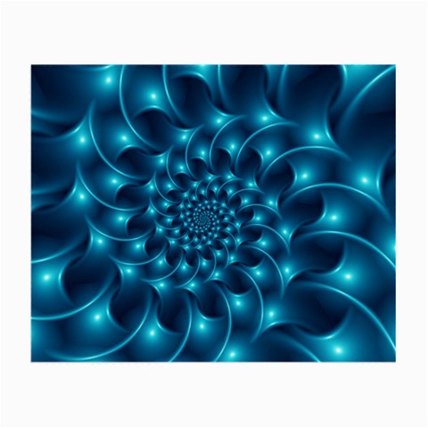 Glossy Light Blue Spiral Fractal Small Glasses Cloth from ArtsNow.com Front