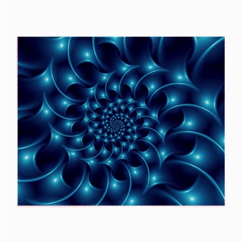 Glossy Light Blue Spiral Fractal Small Glasses Cloth from ArtsNow.com Front