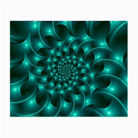 Glossy Light Blue Spiral Fractal Small Glasses Cloth from ArtsNow.com Front