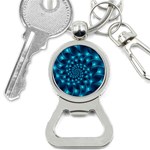 Glossy Light Blue Spiral Fractal Bottle Opener Key Chain