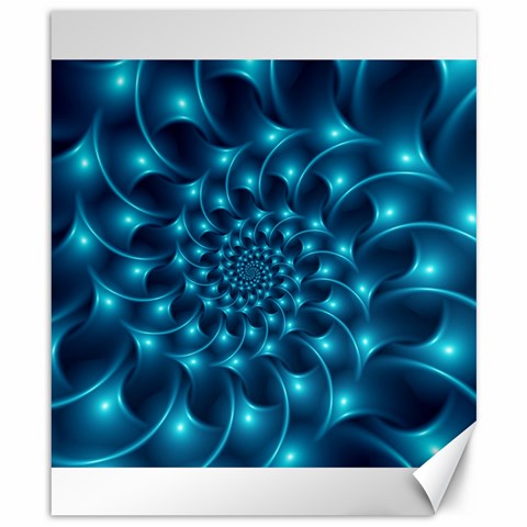 Glossy Light Blue Spiral Fractal Canvas 8  x 10  from ArtsNow.com 8.15 x9.66  Canvas - 1