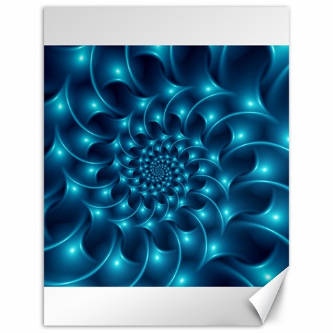 Glossy Light Blue Spiral Fractal Canvas 12  x 16  from ArtsNow.com 11.86 x15.41  Canvas - 1