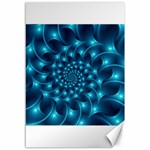 Glossy Light Blue Spiral Fractal Canvas 12  x 18 