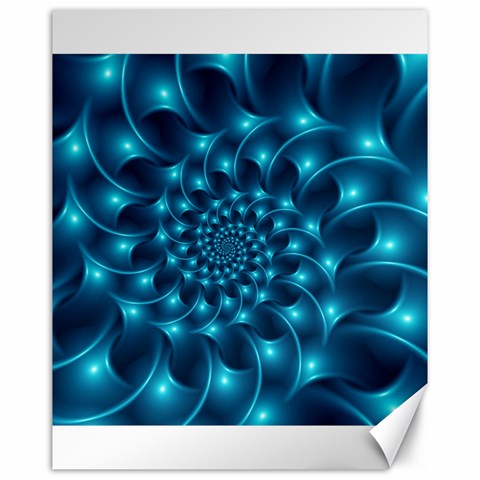 Glossy Light Blue Spiral Fractal Canvas 16  x 20  from ArtsNow.com 15.75 x19.29  Canvas - 1