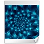 Glossy Light Blue Spiral Fractal Canvas 16  x 20 