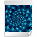 Glossy Light Blue Spiral Fractal Canvas 18  x 24 