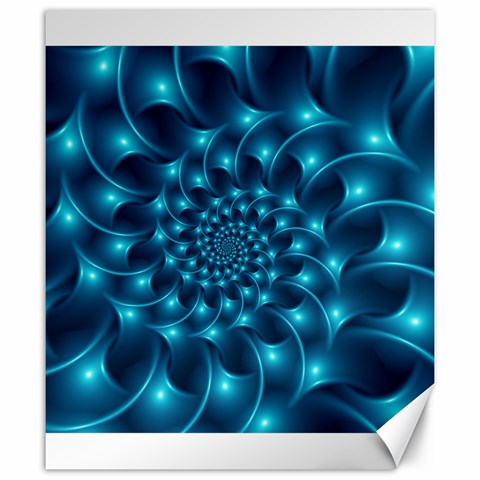 Glossy Light Blue Spiral Fractal Canvas 20  x 24  from ArtsNow.com 19.57 x23.15  Canvas - 1