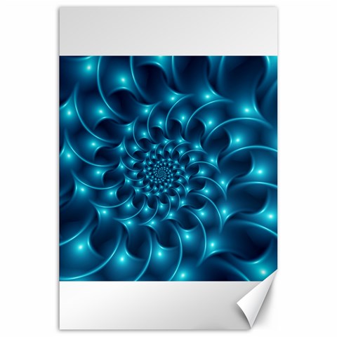 Glossy Light Blue Spiral Fractal Canvas 20  x 30  from ArtsNow.com 19.62 x28.9  Canvas - 1