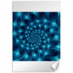 Glossy Light Blue Spiral Fractal Canvas 20  x 30 