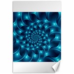 Glossy Light Blue Spiral Fractal Canvas 24  x 36 