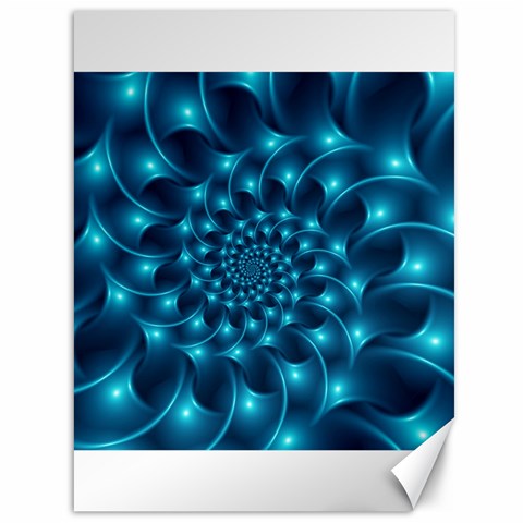 Glossy Light Blue Spiral Fractal Canvas 36  x 48  from ArtsNow.com 35.26 x46.15  Canvas - 1