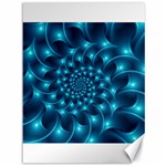 Glossy Light Blue Spiral Fractal Canvas 36  x 48 