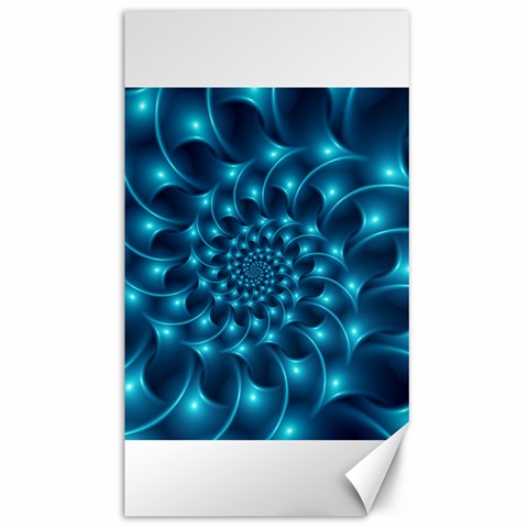 Glossy Light Blue Spiral Fractal Canvas 40  x 72  from ArtsNow.com 39.28 x69.23  Canvas - 1