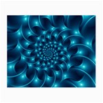 Glossy Light Blue Spiral Fractal Small Glasses Cloth (2 Sides)