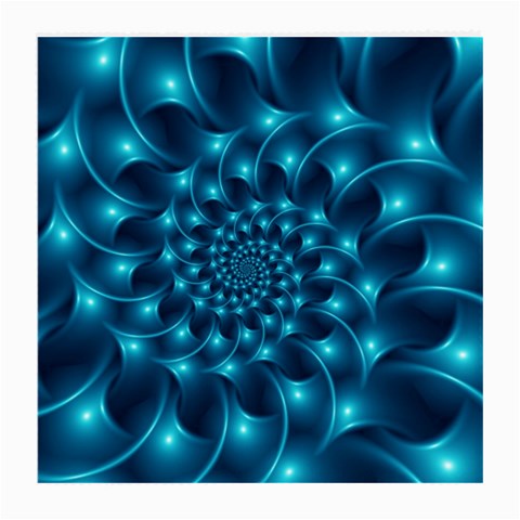 Glossy Light Blue Spiral Fractal Medium Glasses Cloth from ArtsNow.com Front