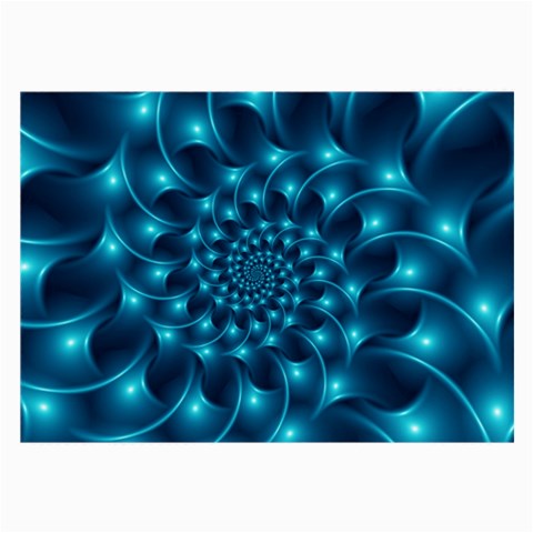 Glossy Light Blue Spiral Fractal Large Glasses Cloth from ArtsNow.com Front