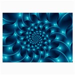 Glossy Light Blue Spiral Fractal Large Glasses Cloth