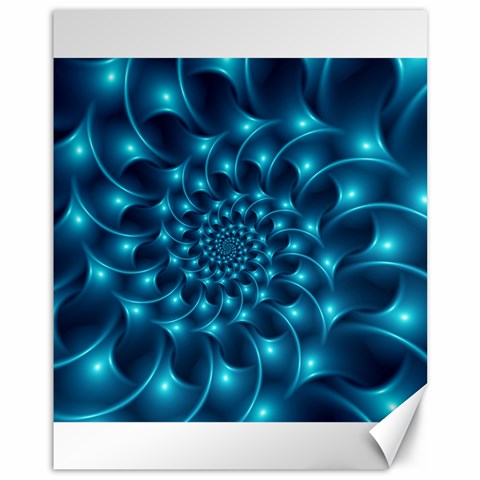 Glossy Light Blue Spiral Fractal Canvas 11  x 14  from ArtsNow.com 10.95 x13.48  Canvas - 1