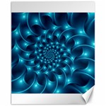 Glossy Light Blue Spiral Fractal Canvas 11  x 14 