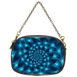 Glossy Light Blue Spiral Fractal Chain Purse (One Side)