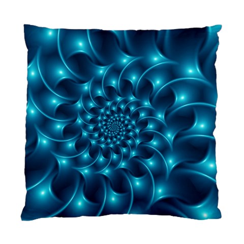 Glossy Light Blue Spiral Fractal Standard Cushion Case (One Side) from ArtsNow.com Front