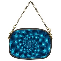 Glossy Light Blue Spiral Fractal Chain Purse (Two Sides) from ArtsNow.com Front