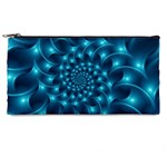 Glossy Light Blue Spiral Fractal Pencil Case