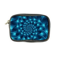 Glossy Light Blue Spiral Fractal Coin Purse from ArtsNow.com Front