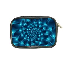 Glossy Light Blue Spiral Fractal Coin Purse from ArtsNow.com Back