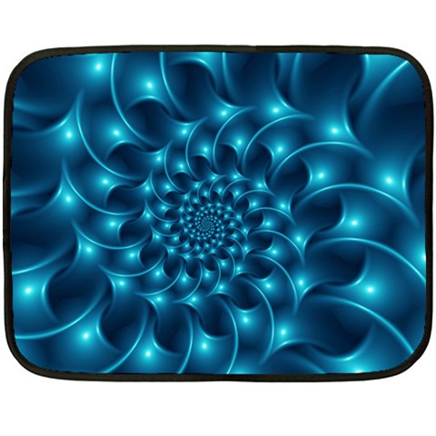 Glossy Light Blue Spiral Fractal Double Sided Fleece Blanket (Mini) from ArtsNow.com 35 x27  Blanket Front