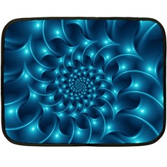 Glossy Light Blue Spiral Fractal Double Sided Fleece Blanket (Mini) from ArtsNow.com 35 x27  Blanket Front