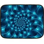 Glossy Light Blue Spiral Fractal Double Sided Fleece Blanket (Mini)